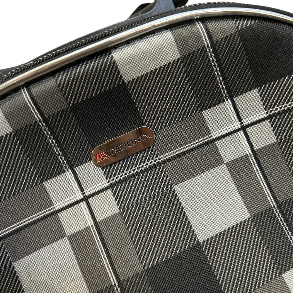 Dejuno Black and Gray Plaid travel toiletries/cosmetics/makeup bag - Picture 2 of 8